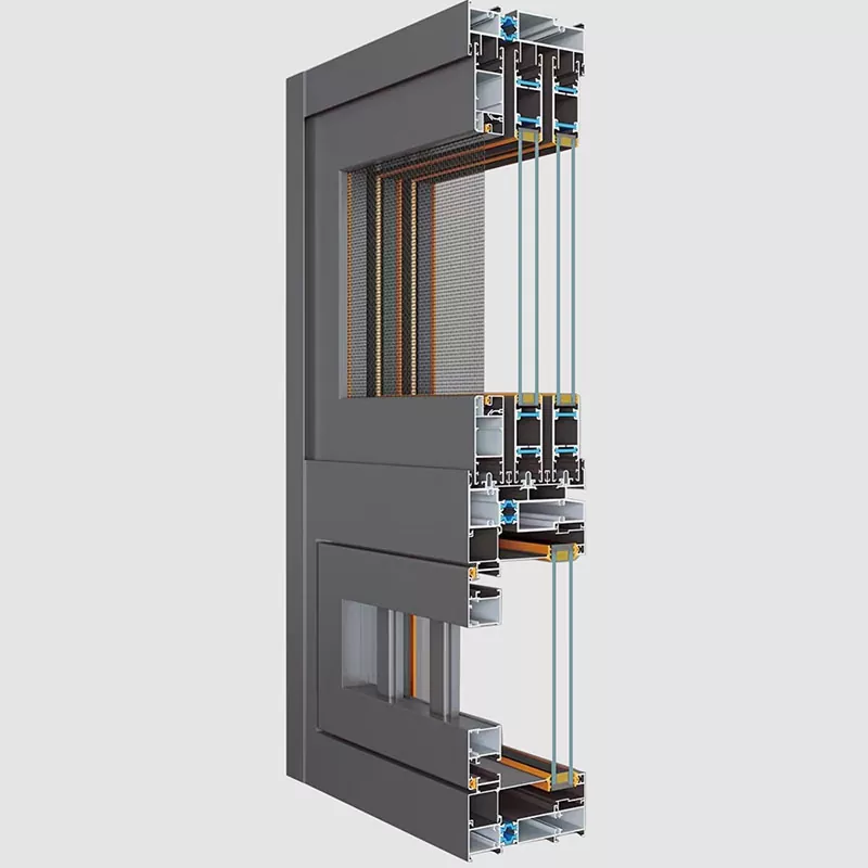 Perfiles de puertas correderas y ventanas de pulverización en polvo